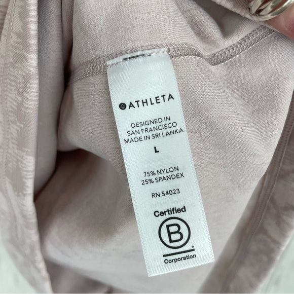 Athleta pink floral spandex tank size large - Picture 5 of 5